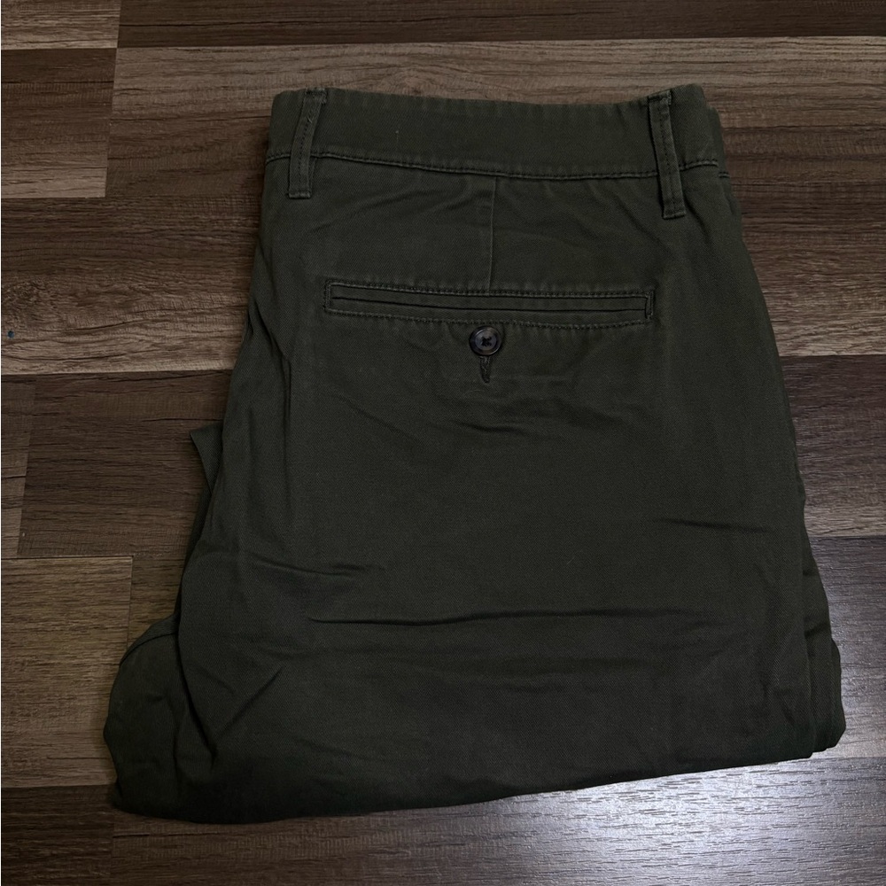 Goodfellow & Co Hennepin Chino Cotton Twill Green Athletic Fit Men's Pants